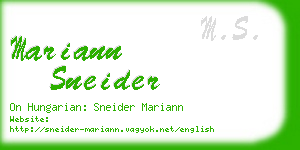 mariann sneider business card